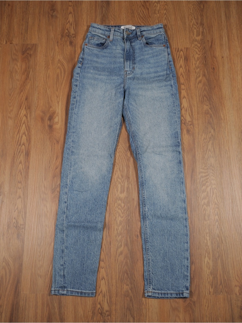 Reformation Liza Ultra High Rise Straight Jeans Light Blue Wash Womens 23